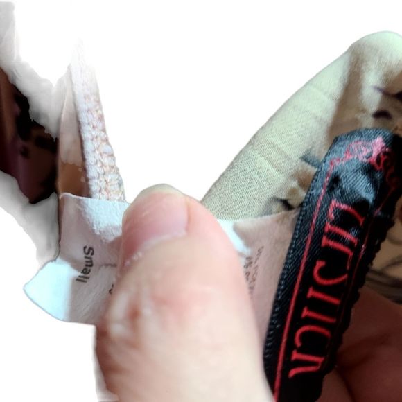 Cream an Purple Rhinestone Shirt size Small - Picture 3 of 4